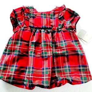 Pastourelle Pippa & Julie Girls Shirt Red Plaid Holiday Christmas 4T New